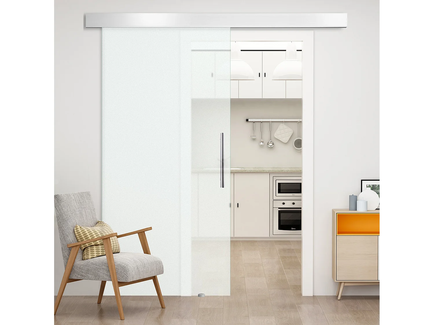 Puerta corredera transparente 200x213 cm HOMCOM