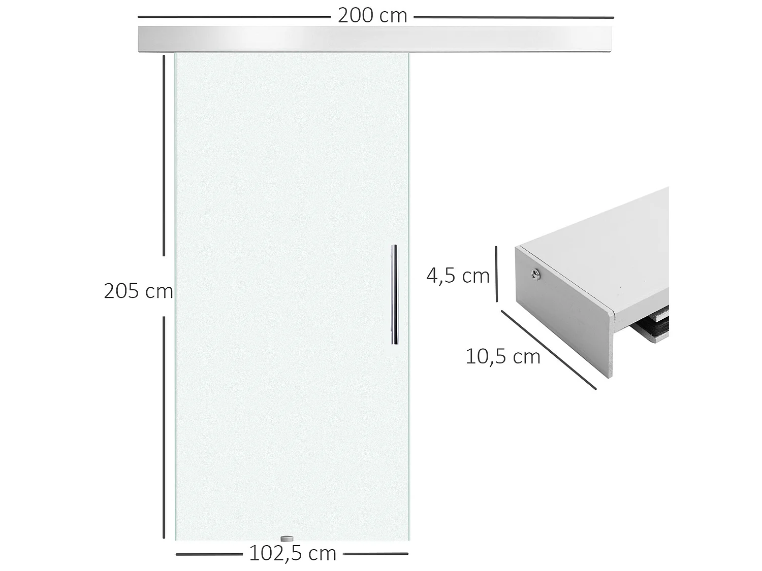 Puerta corredera transparente 200x213 cm HOMCOM