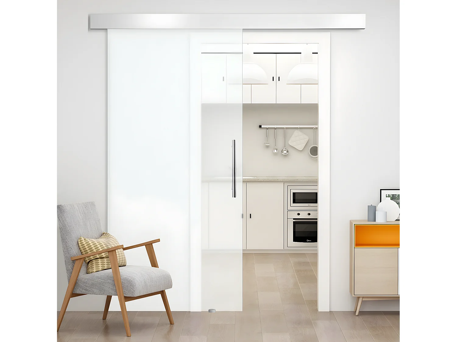 Puerta corredera transparente 200x213 cm HOMCOM