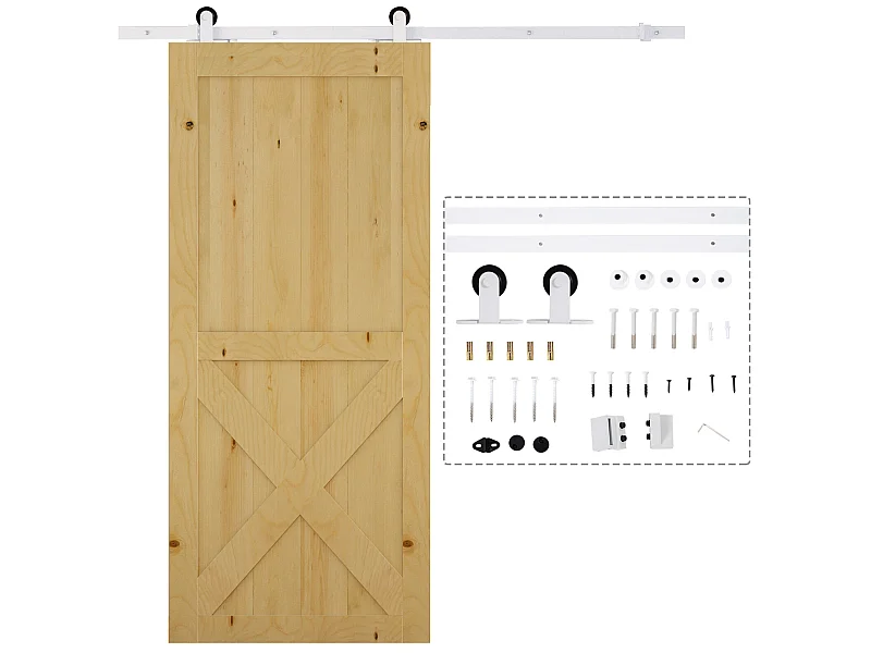 Herraje para puerta corredera blanco 183x0.6x4 cm HOMCOM