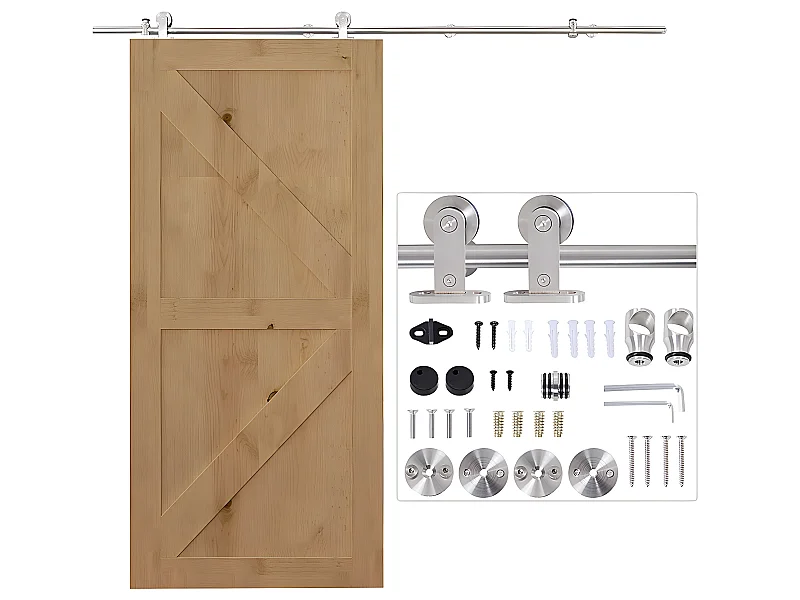 Kit instalacion puerta corredera acero inoxidable ø2,5x200 cm HOMCOM