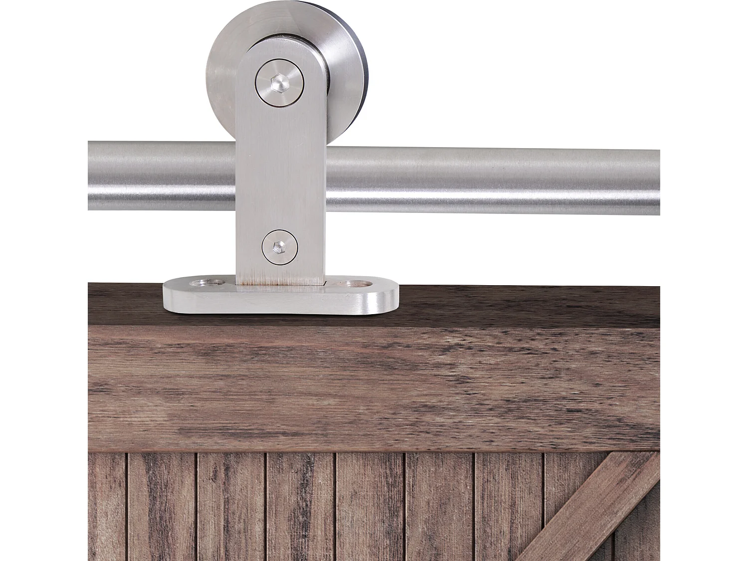 Kit instalacion puerta corredera acero inoxidable ø2,5x200 cm HOMCOM