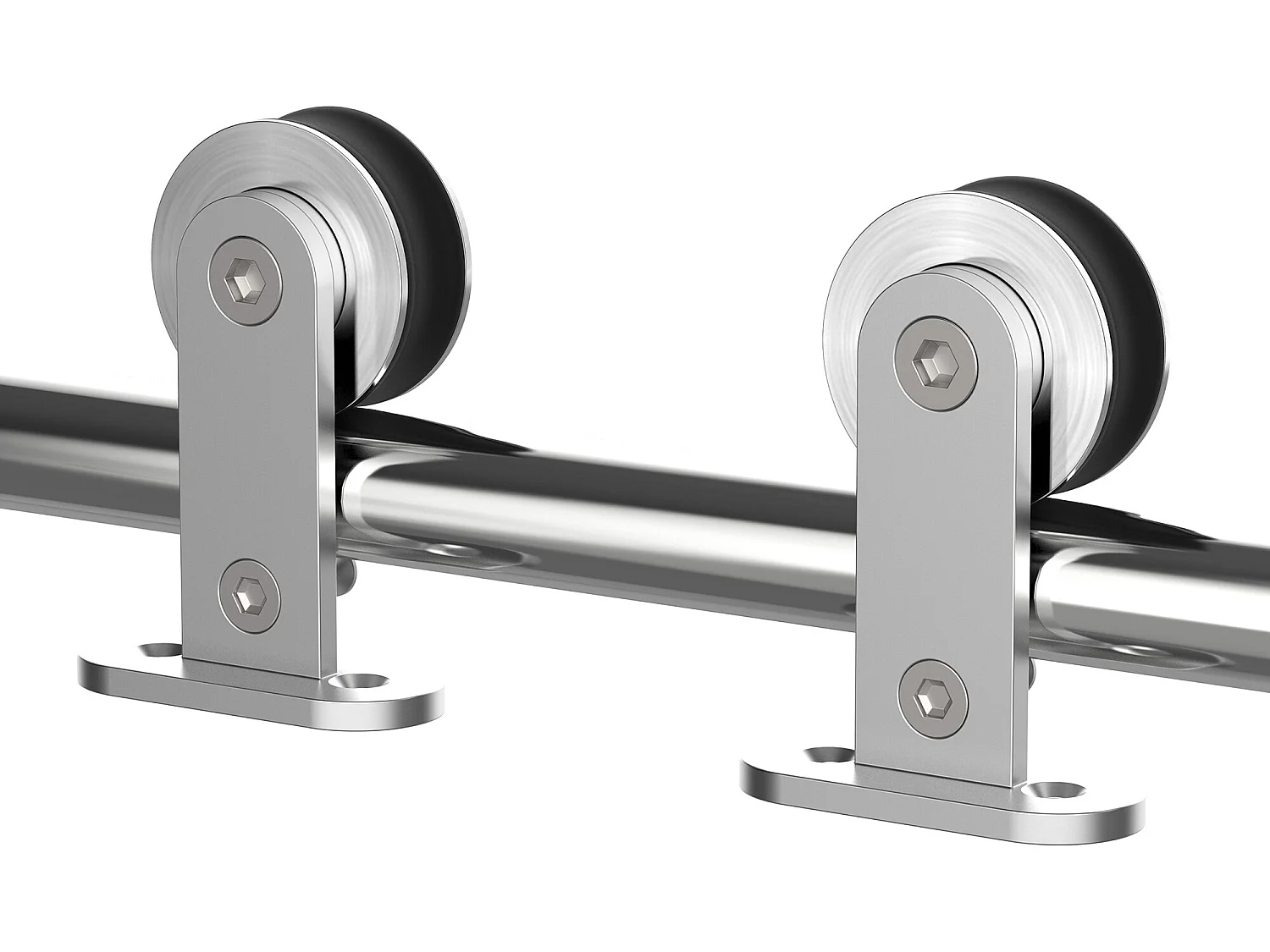 Kit instalacion puerta corredera acero inoxidable ø2,5x200 cm HOMCOM