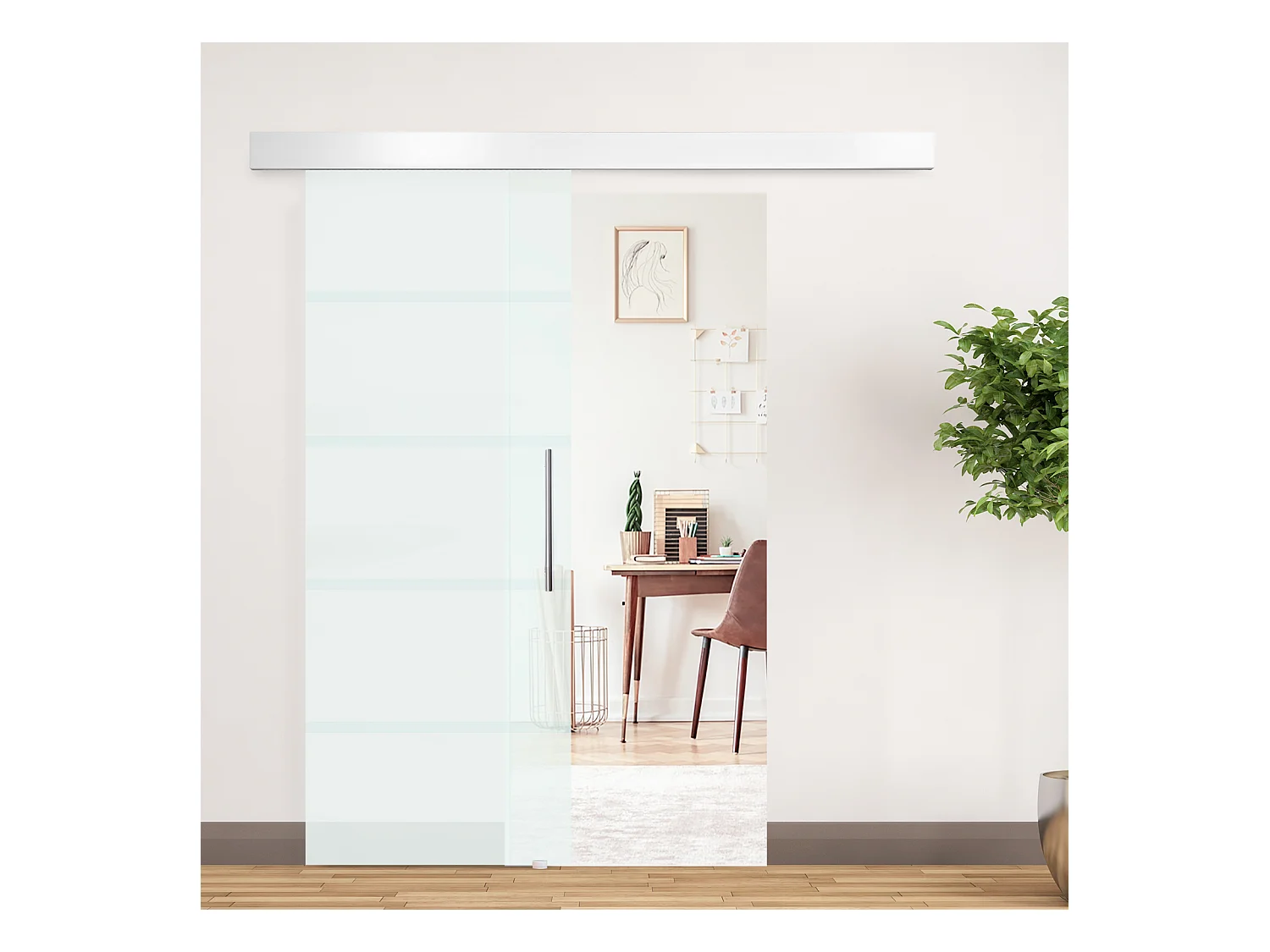 Puerta corredera transparente 200x213cm HOMCOM