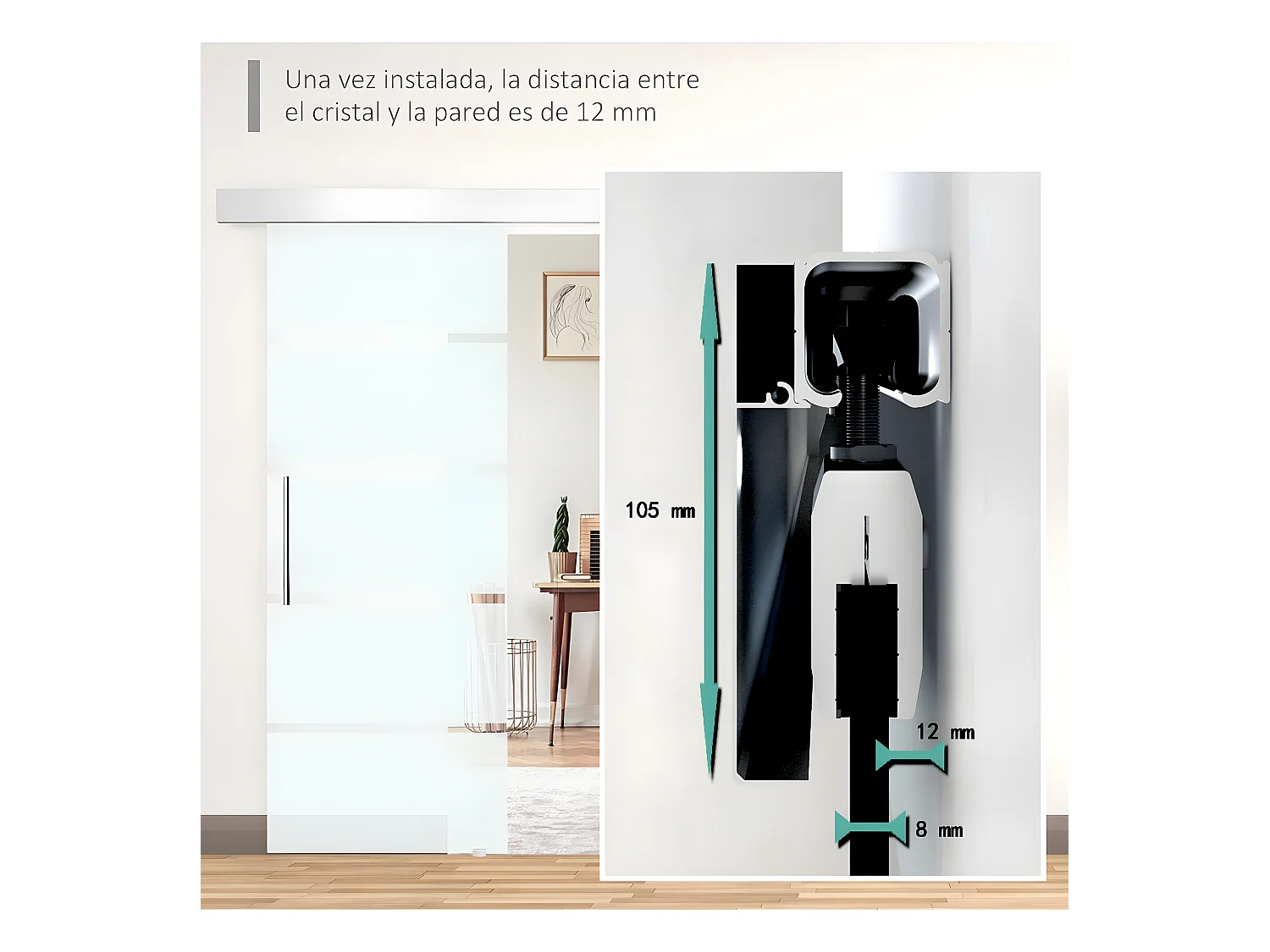 Puerta corredera transparente 200x213cm HOMCOM