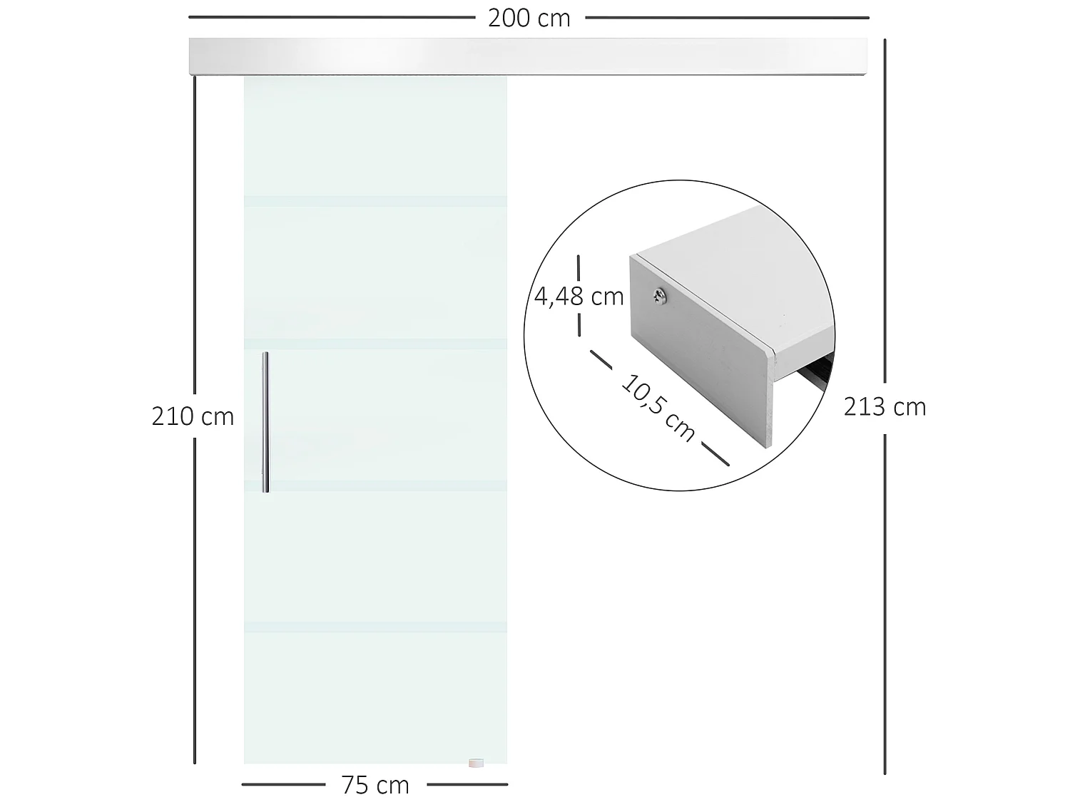 Puerta corredera transparente 200x213cm HOMCOM