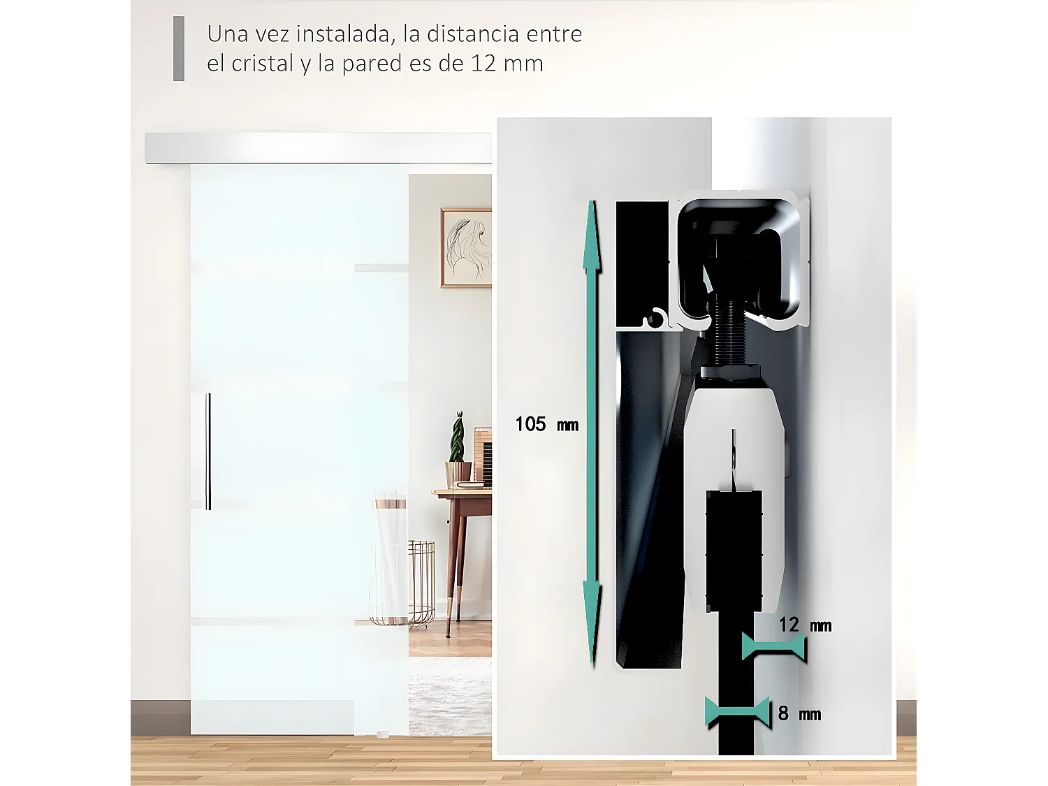 Puerta corredera transparente 200x213cm HOMCOM