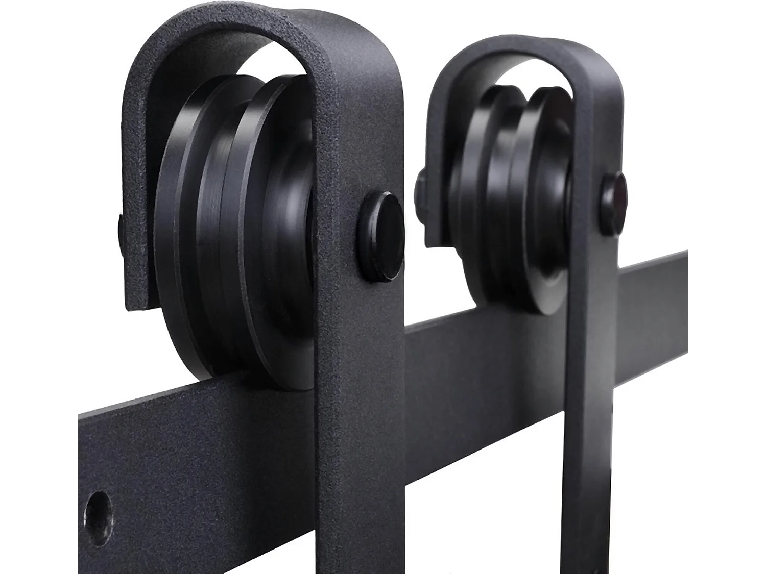 Herraje para puerta corredera negro 200x0.6x4 cm HOMCOM