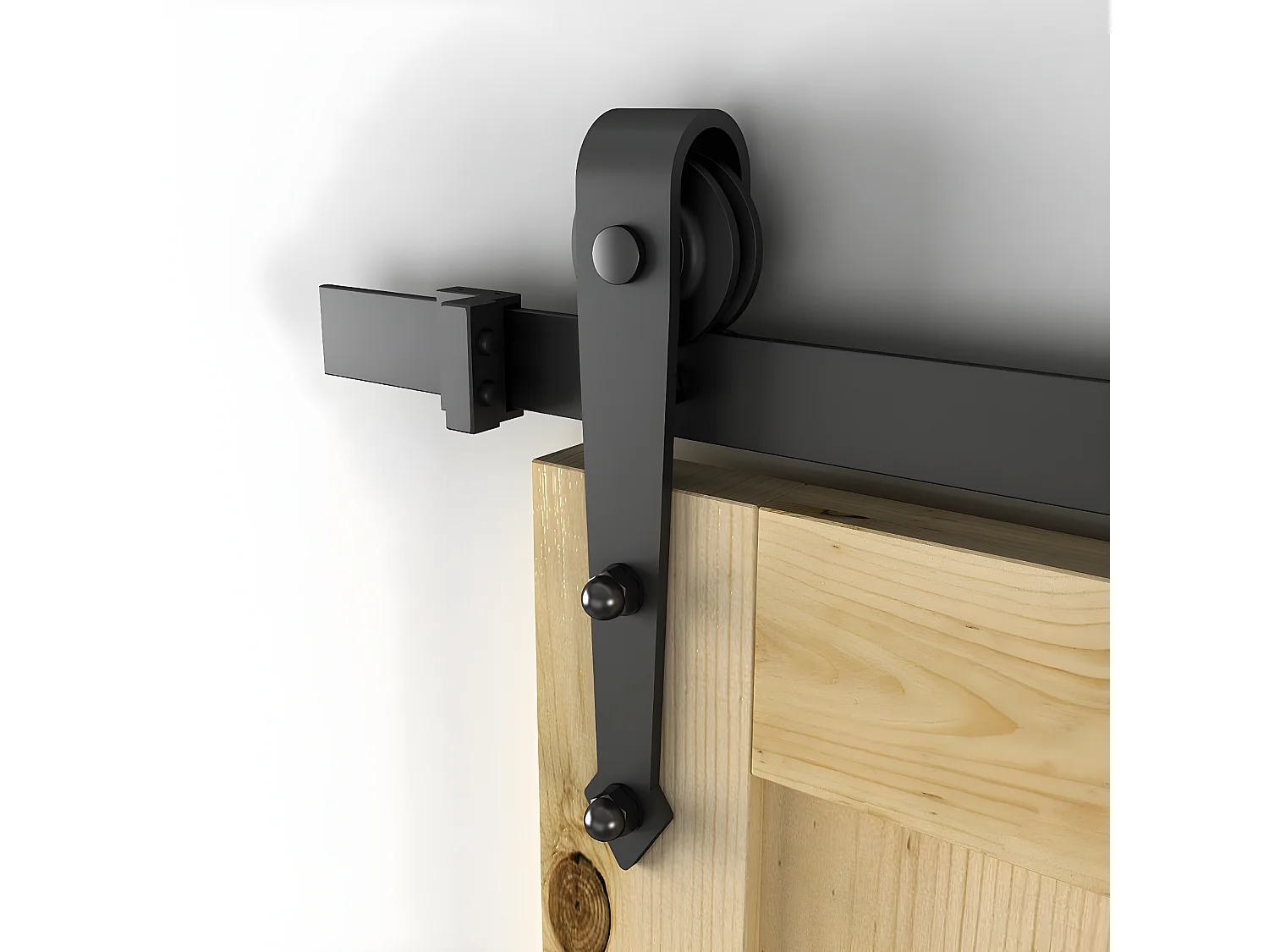 Herraje para puerta corredera negro 200x0.6x4 cm HOMCOM