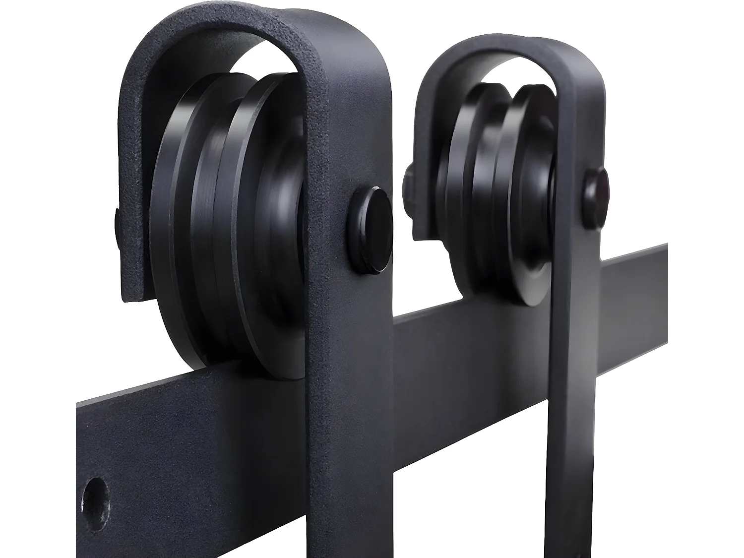 Herraje para puerta corredera negro 200x0.6x4 cm HOMCOM