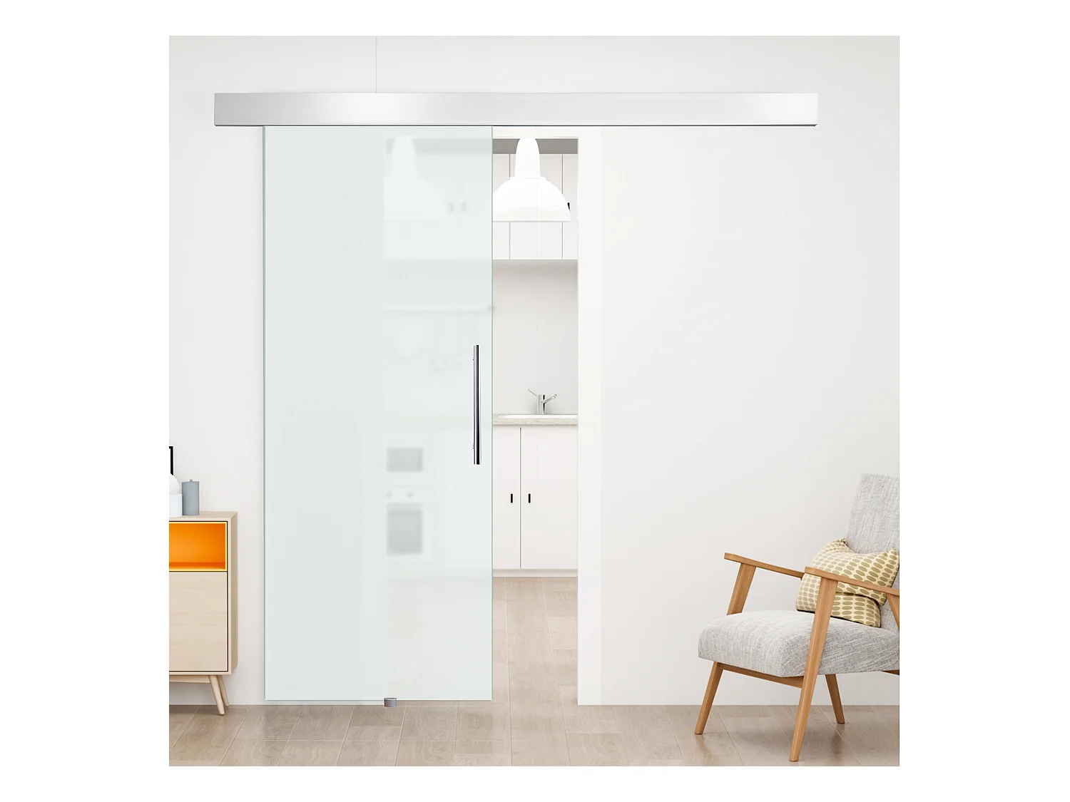 Puerta corredera transparente 200x213 cm HOMCOM