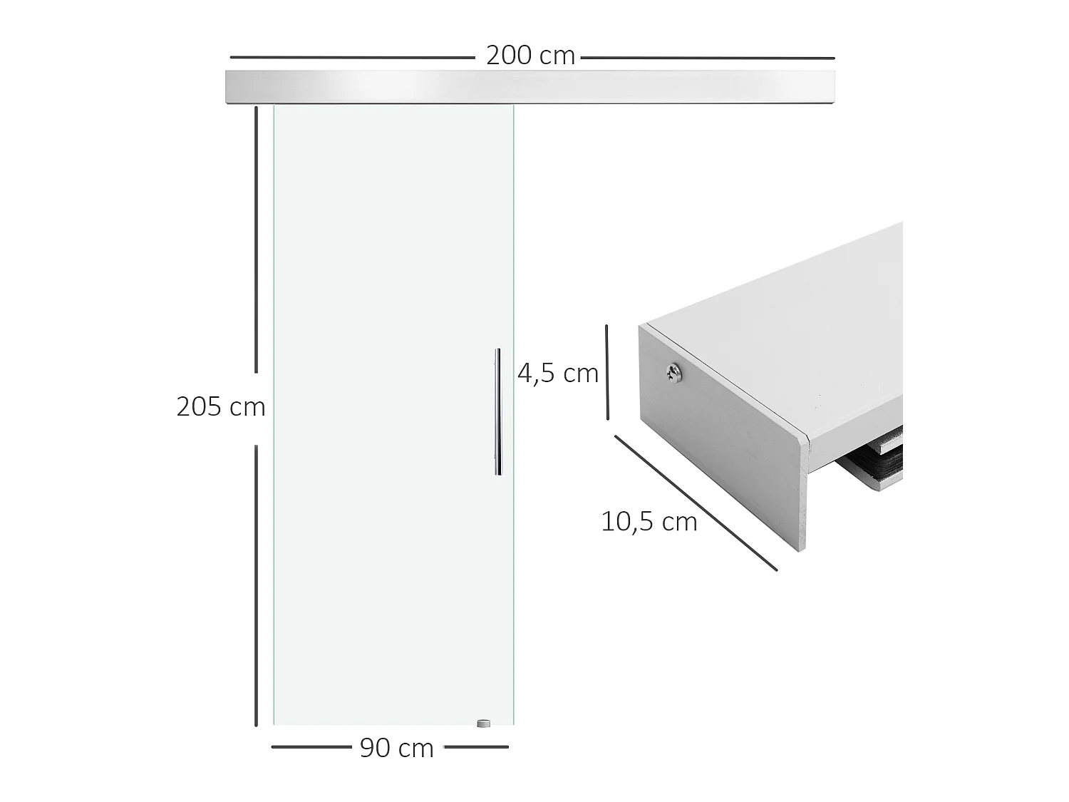 Puerta corredera transparente 200x213 cm HOMCOM