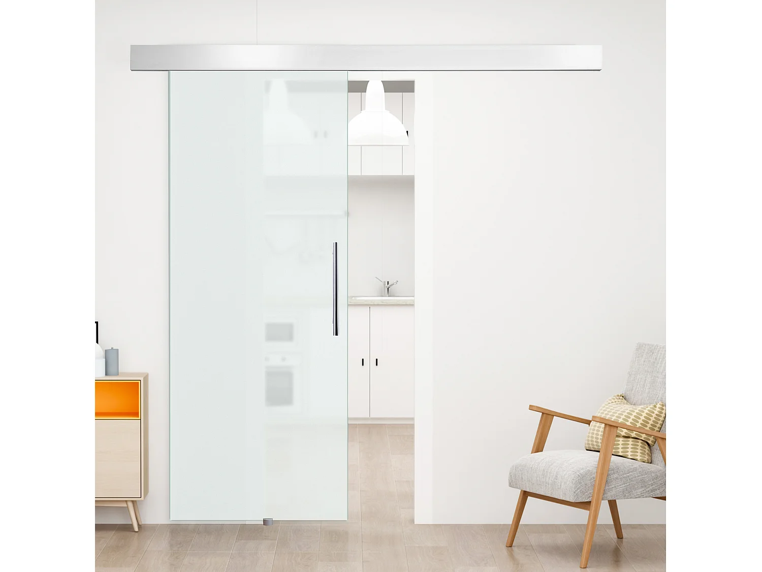 Puerta corredera transparente 200x213 cm HOMCOM