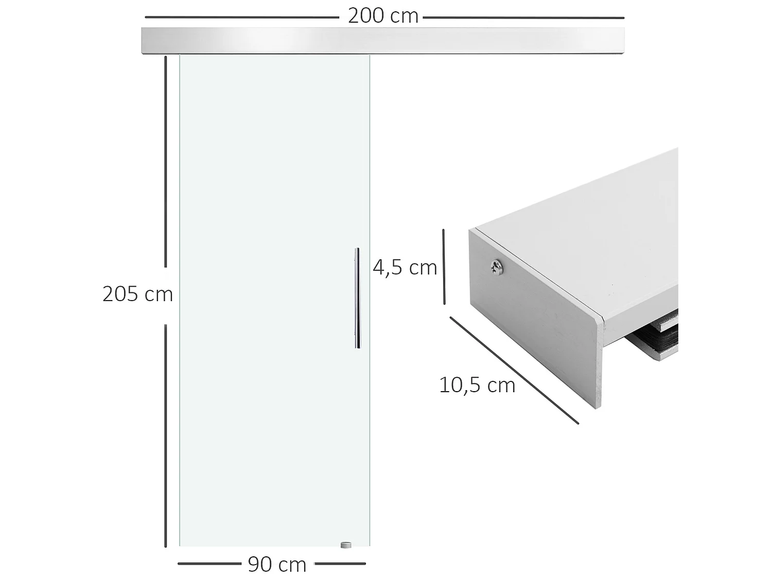 Puerta corredera transparente 200x213 cm HOMCOM