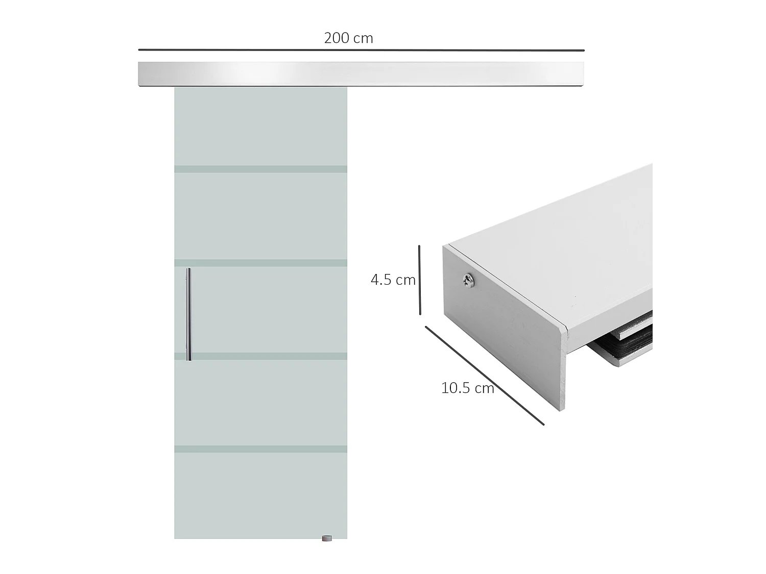 Puerta corredera esmerilado con rayas 200x213 cm HOMCOM