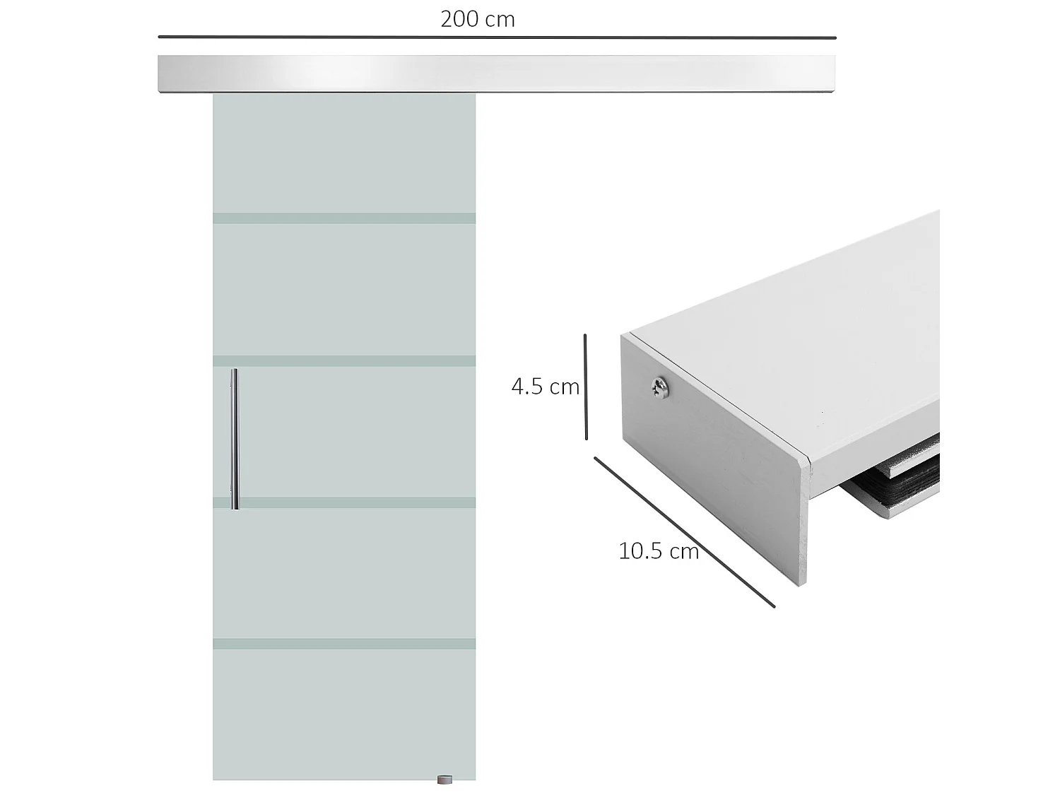 Puerta corredera esmerilado con rayas 200x213 cm HOMCOM