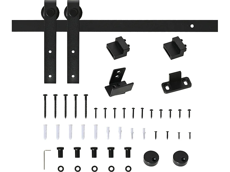 Herraje para puerta negro 200x0.4x18 cm HOMCOM
