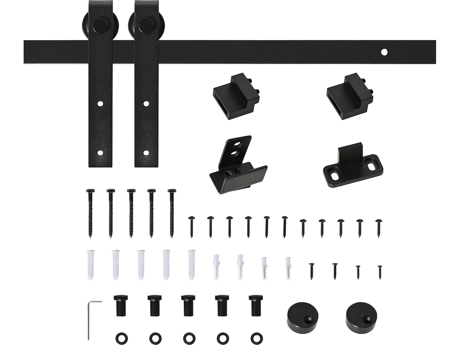 Herraje para puerta negro 200x0.4x18 cm HOMCOM
