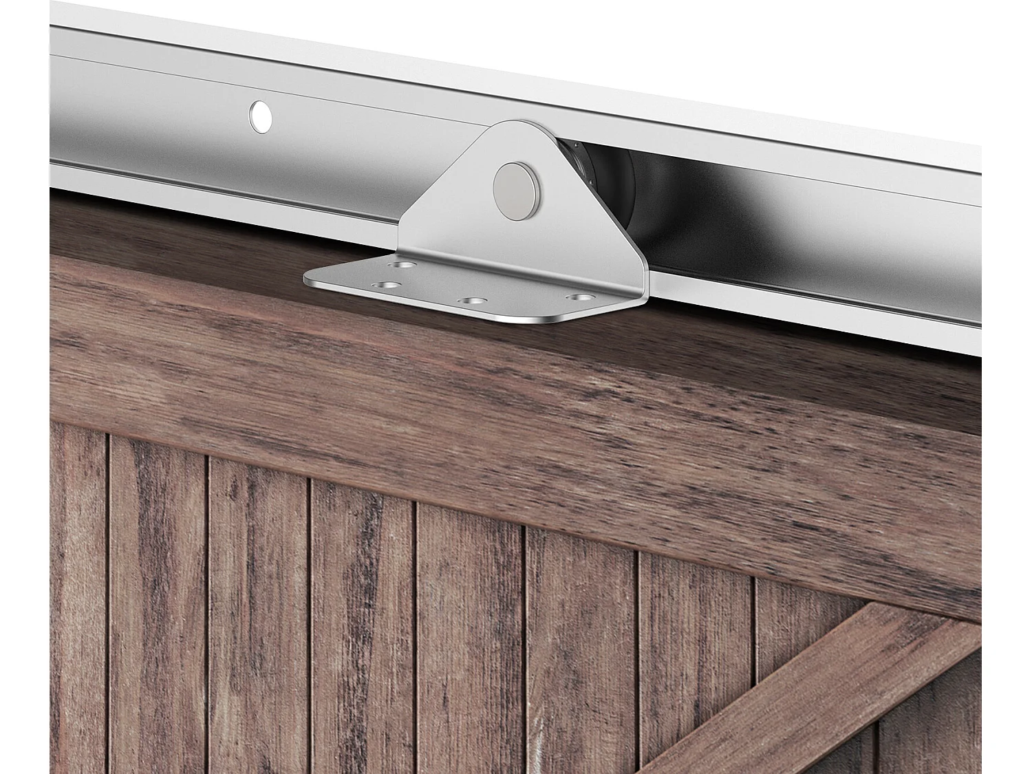 Herraje para puerta corredera plata 186x2.5x3.77 cm HOMCOM