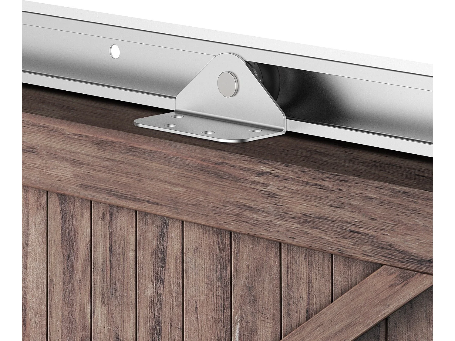 Herraje para puerta corredera plata 186x2.5x3.77 cm HOMCOM