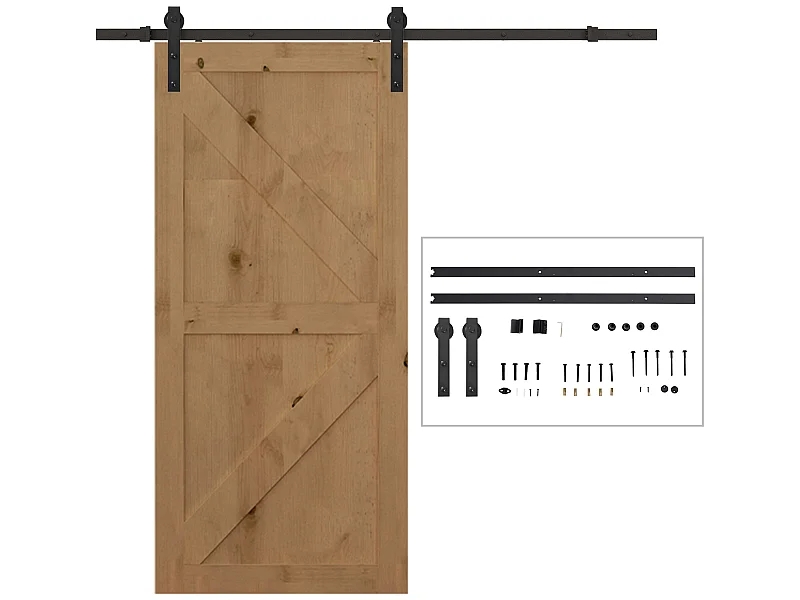 Kit de accesorios para puerta corredera negro 200x4x0,7cm HOMCOM