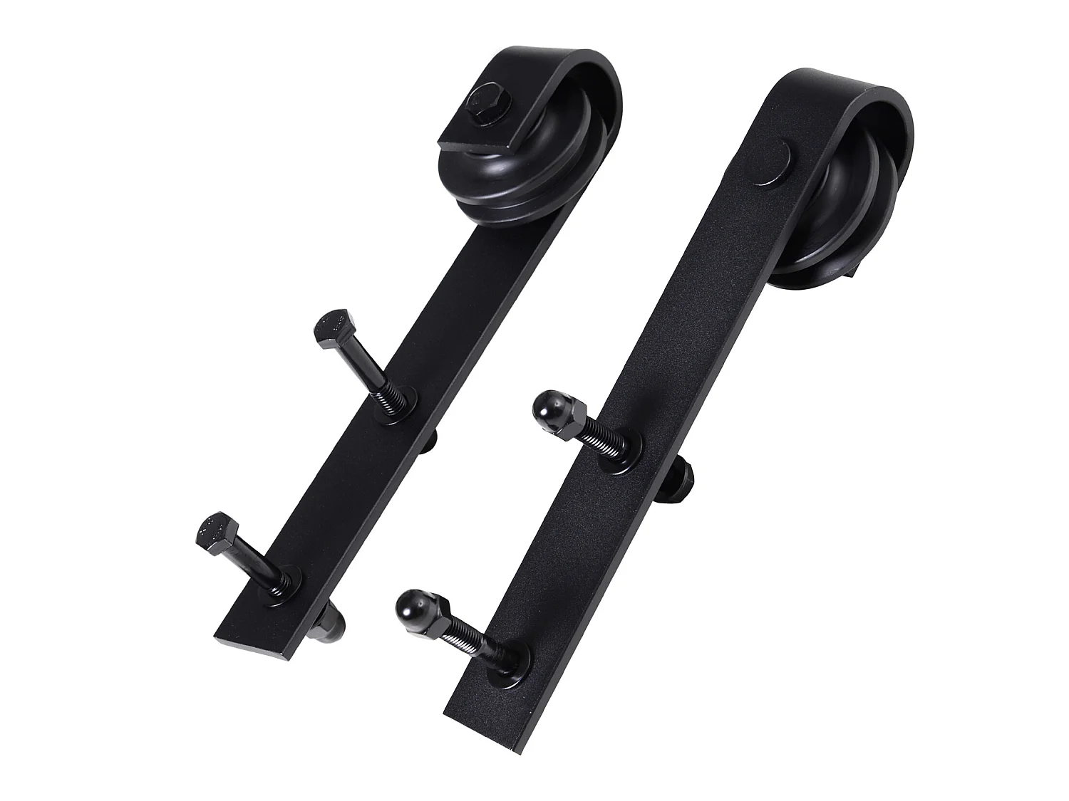 Kit de accesorios para puerta corredera negro 200x4x0,7cm HOMCOM