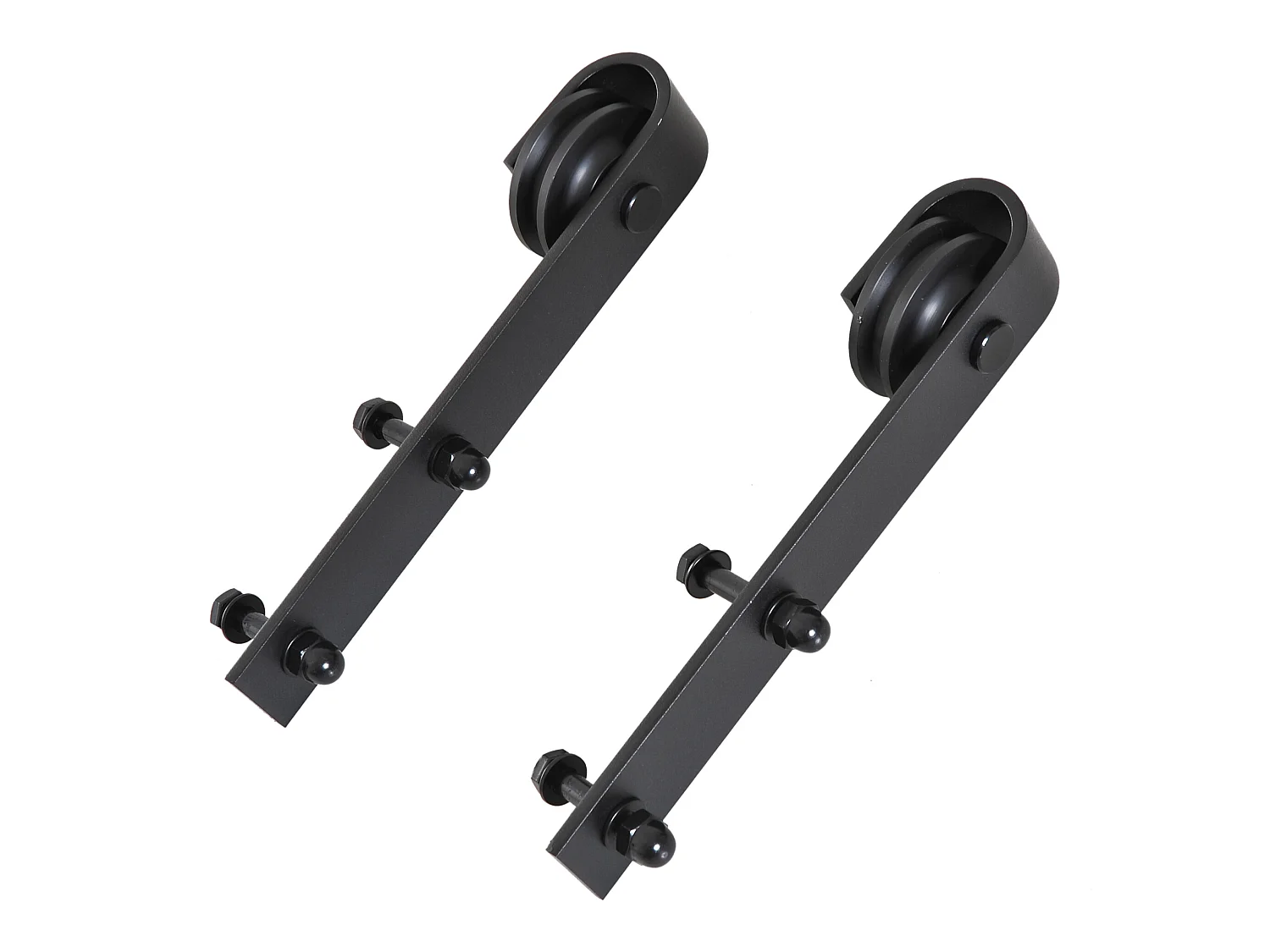 Kit de accesorios para puerta corredera negro 200x4x0,7cm HOMCOM