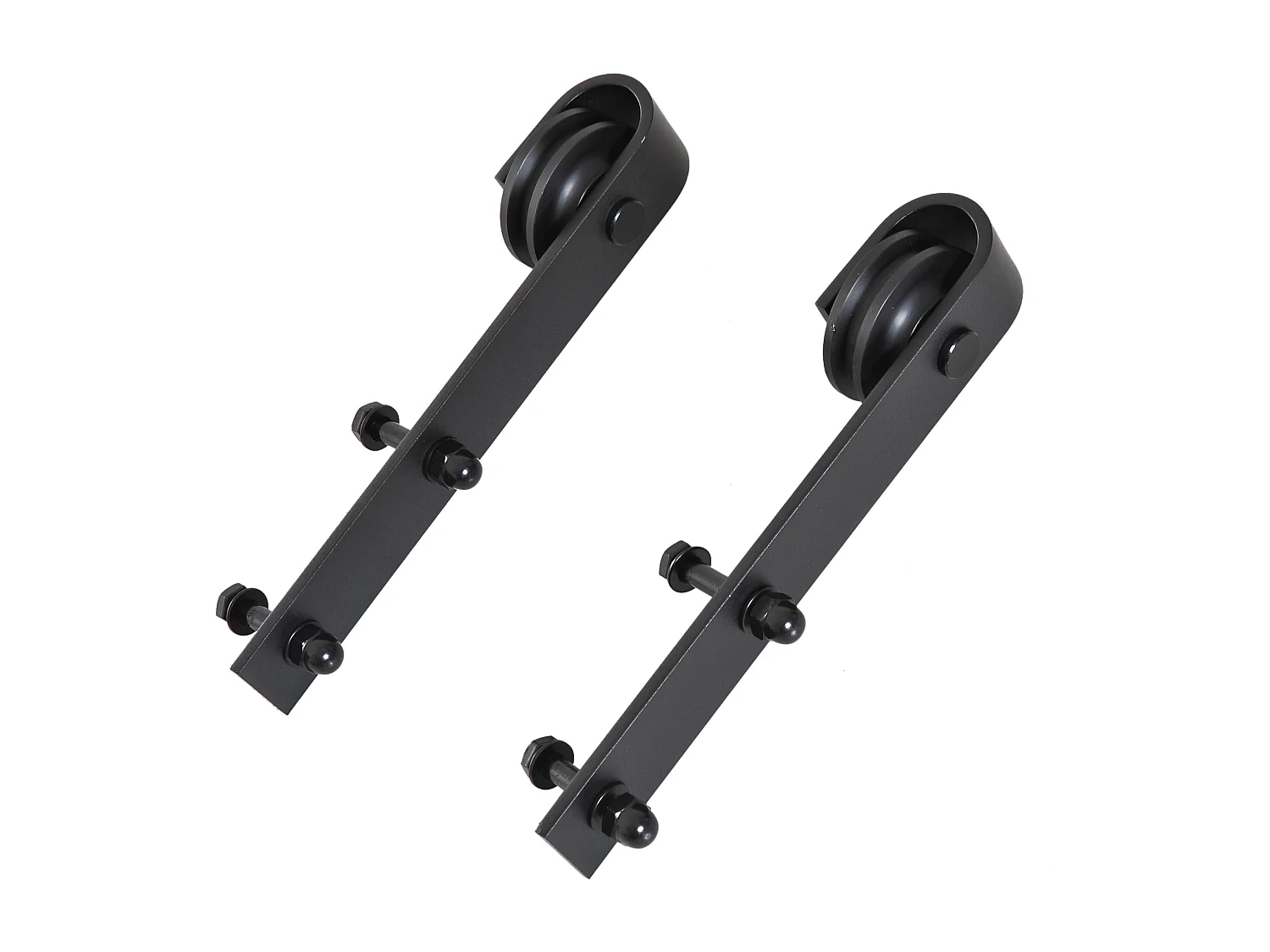 Kit de accesorios para puerta corredera negro 200x4x0,7cm HOMCOM