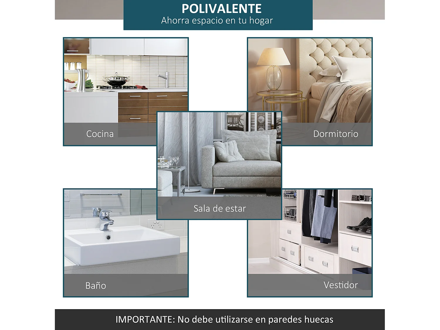 Herraje para puerta corredera café oscuro 183x4x0.6 cm HOMCOM