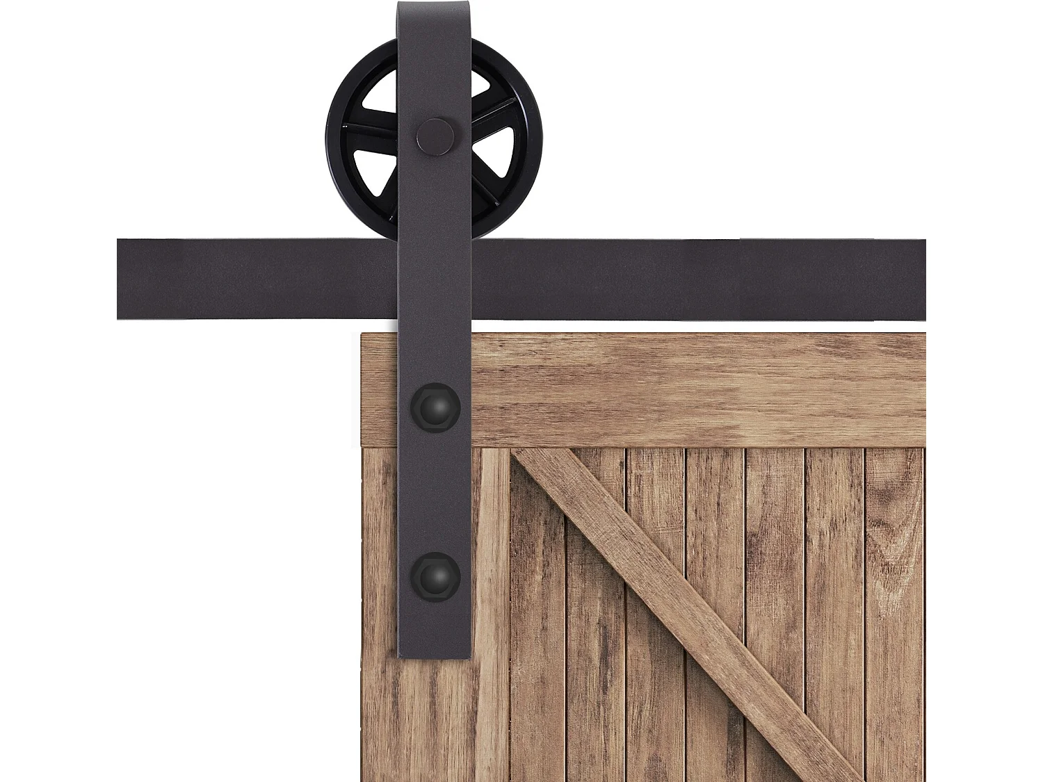 Herraje para puerta corredera café oscuro 183x4x0.6 cm HOMCOM