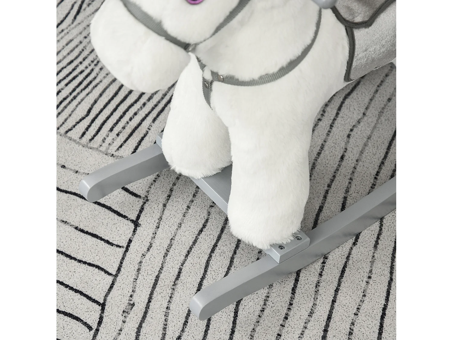 Caballito balancín para niños blanco 65x26x55 cm HOMCOM