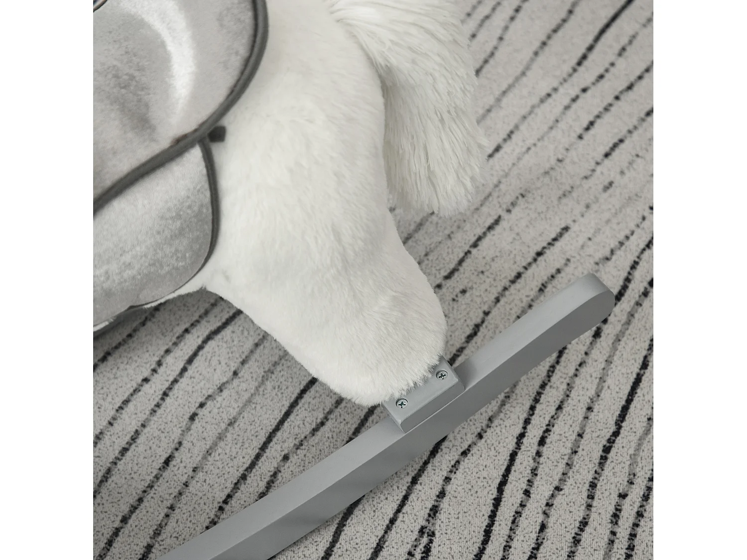 Caballito balancín para niños blanco 65x26x55 cm HOMCOM