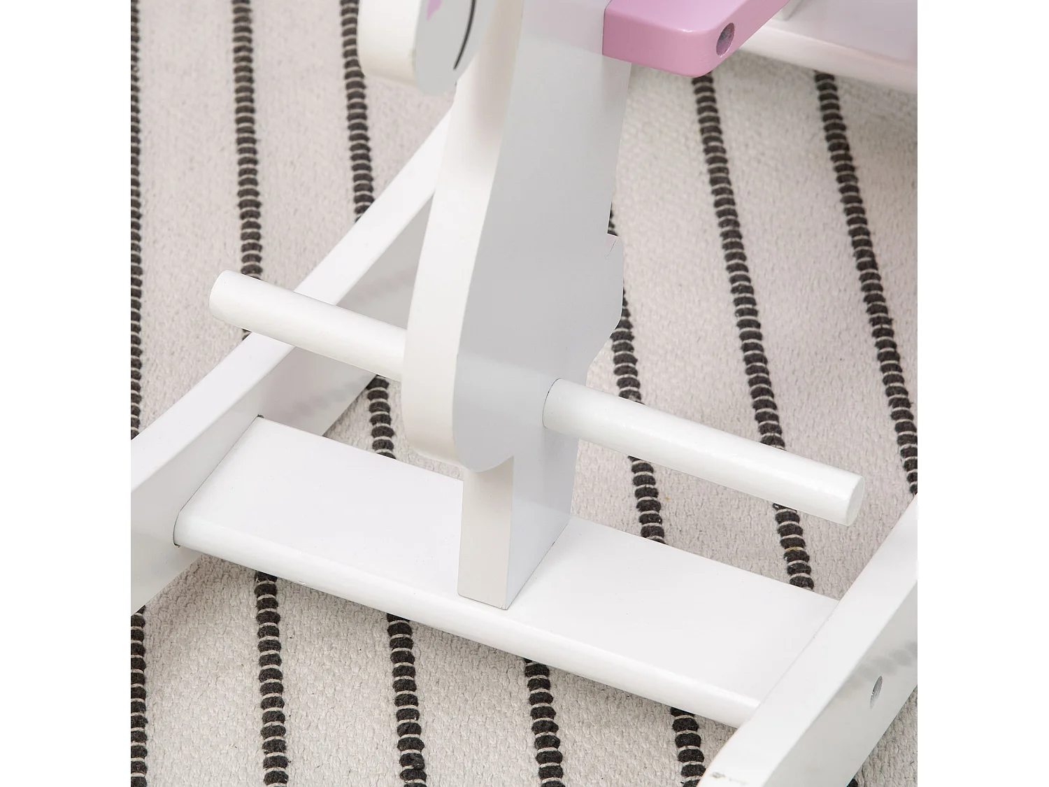 Caballito balancín infantil blanco y rosa 68x27x46.5 cm HOMCOM