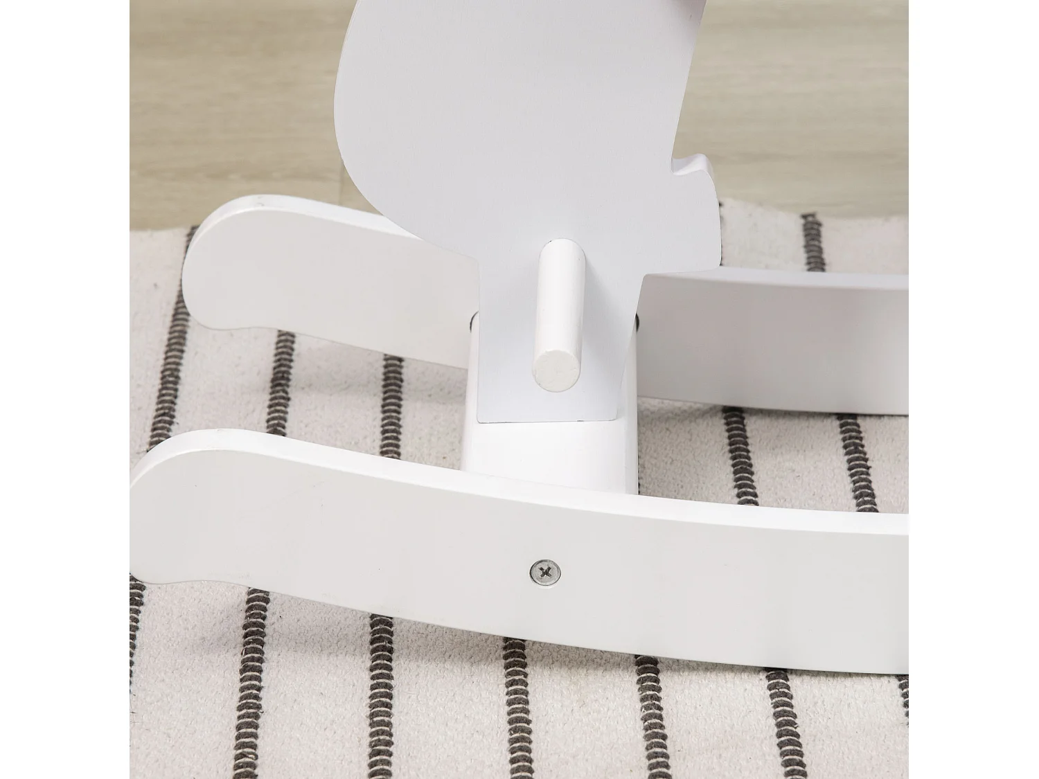 Caballito balancín infantil blanco y rosa 68x27x46.5 cm HOMCOM