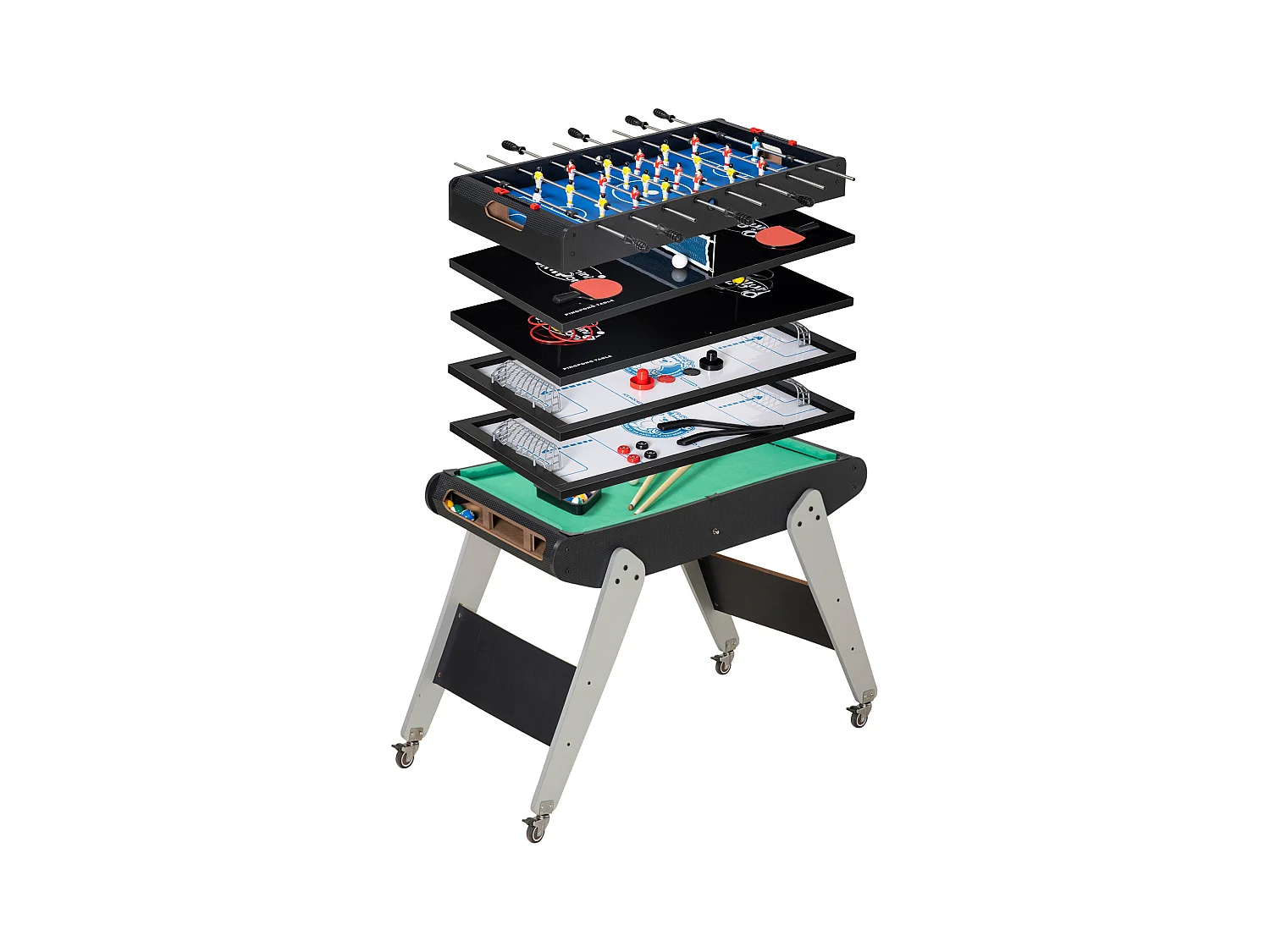 Mesa de multijuegos negro 120x88x79 cm HOMCOM