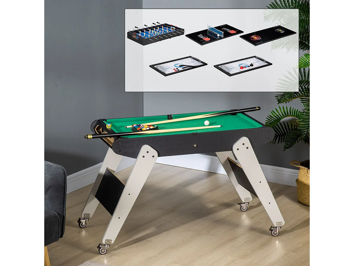 Mesa de multijuegos negro 120x88x79 cm HOMCOM