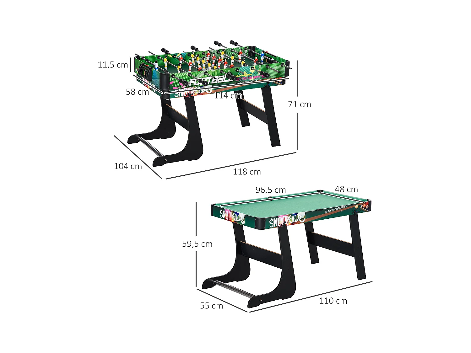 Mesa de multijuegos multicolor 118x104x71 cm HOMCOM