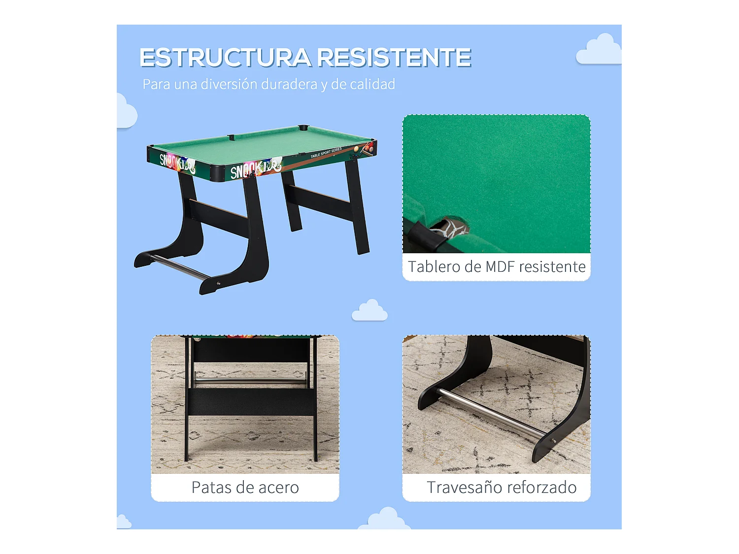 Mesa de multijuegos multicolor 118x104x71 cm HOMCOM