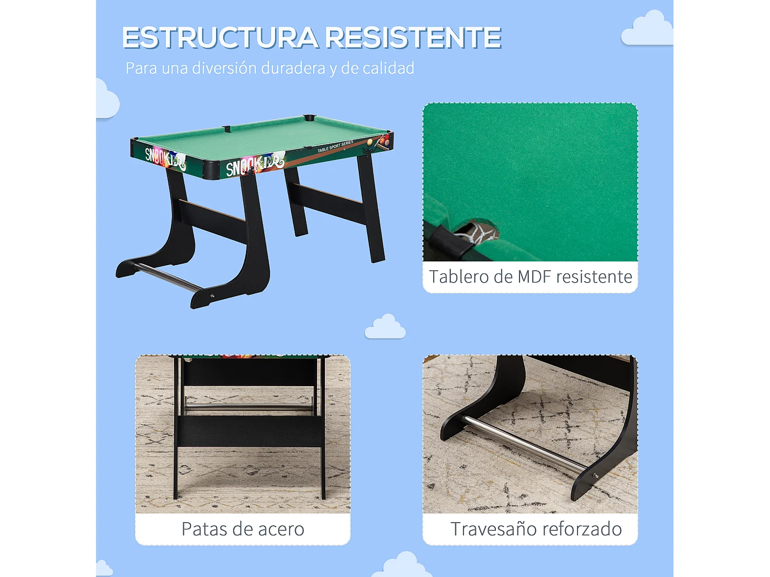 Mesa de multijuegos multicolor 118x104x71 cm HOMCOM