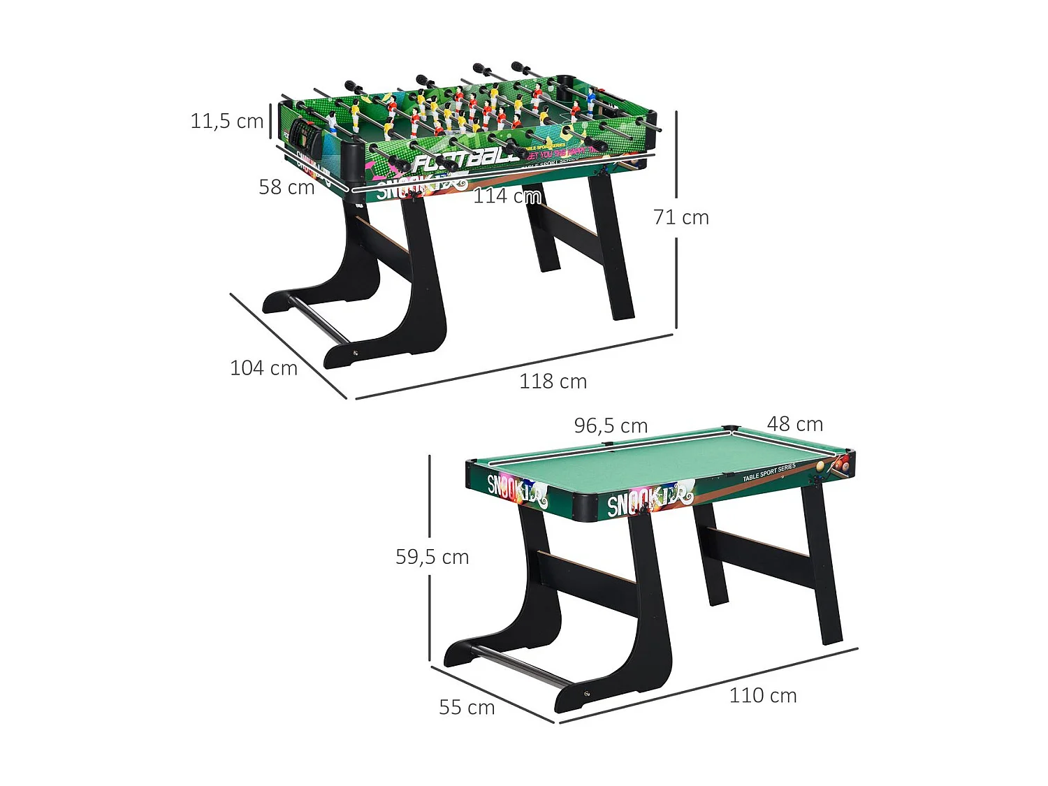 Mesa de multijuegos multicolor 118x104x71 cm HOMCOM