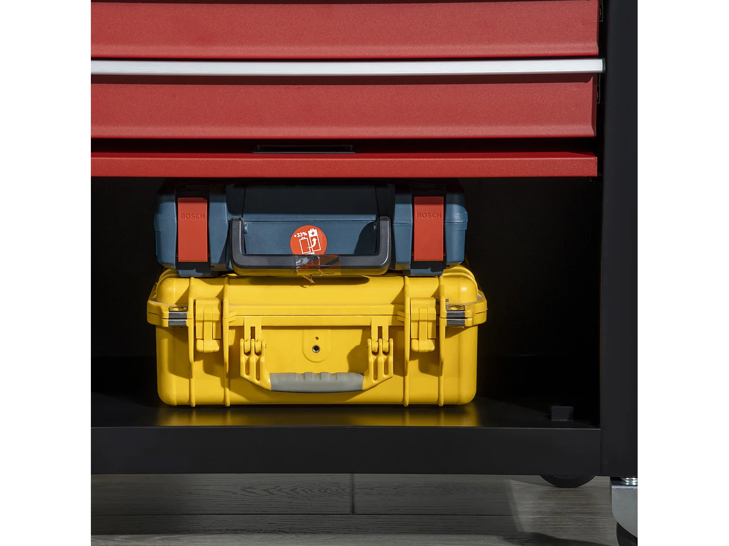 Carro de herramientas negro y rojo 69x33x75 cm DURHAND