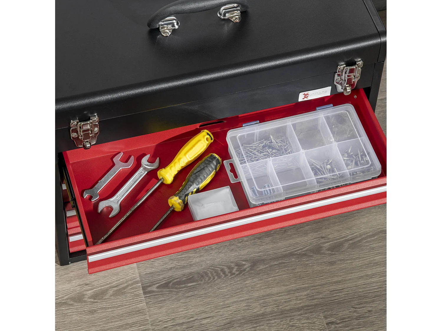 Caja de herramientas negro y rojo 51x22x39.5 cm DURHAND