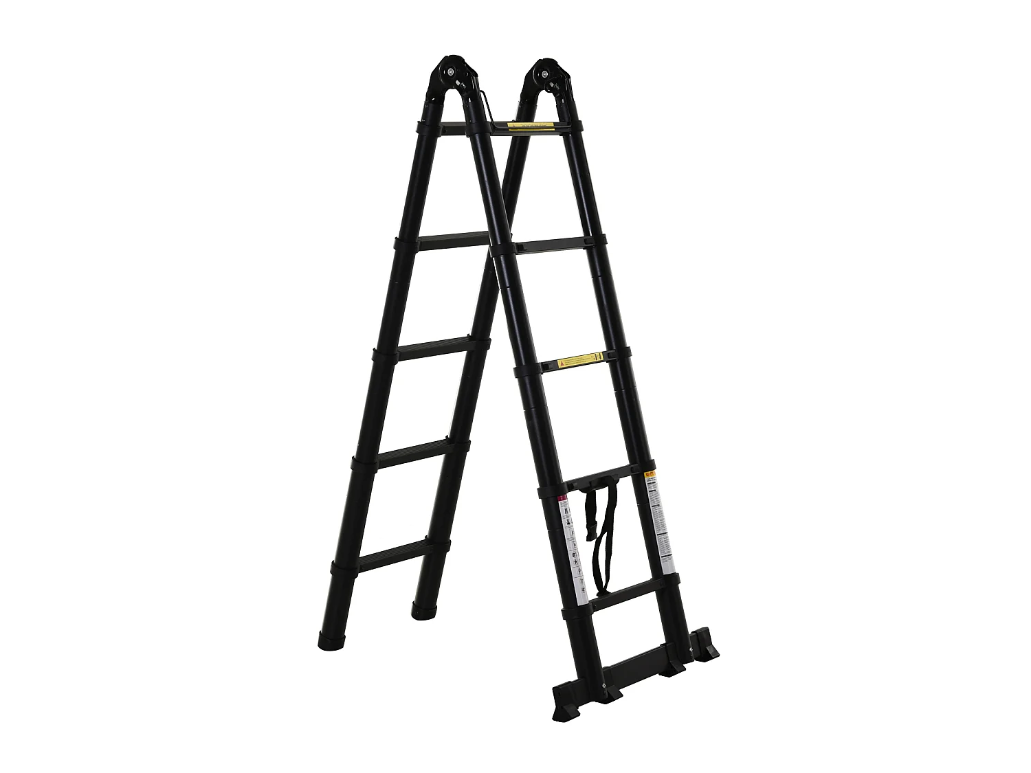 Escalera telescópica multifuncional negro 320x67x7 cm DURHAND