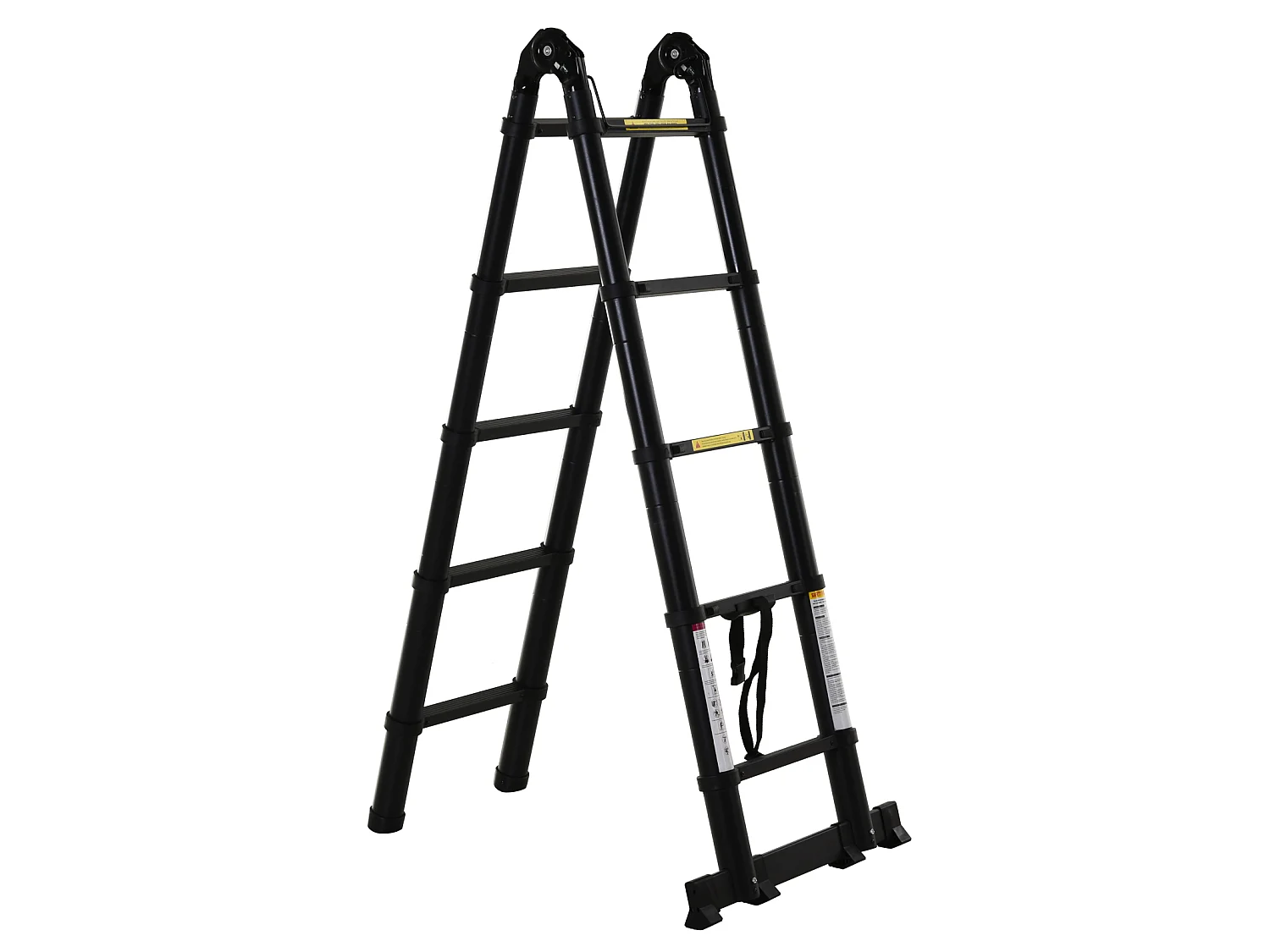 Escalera telescópica multifuncional negro 320x67x7 cm DURHAND