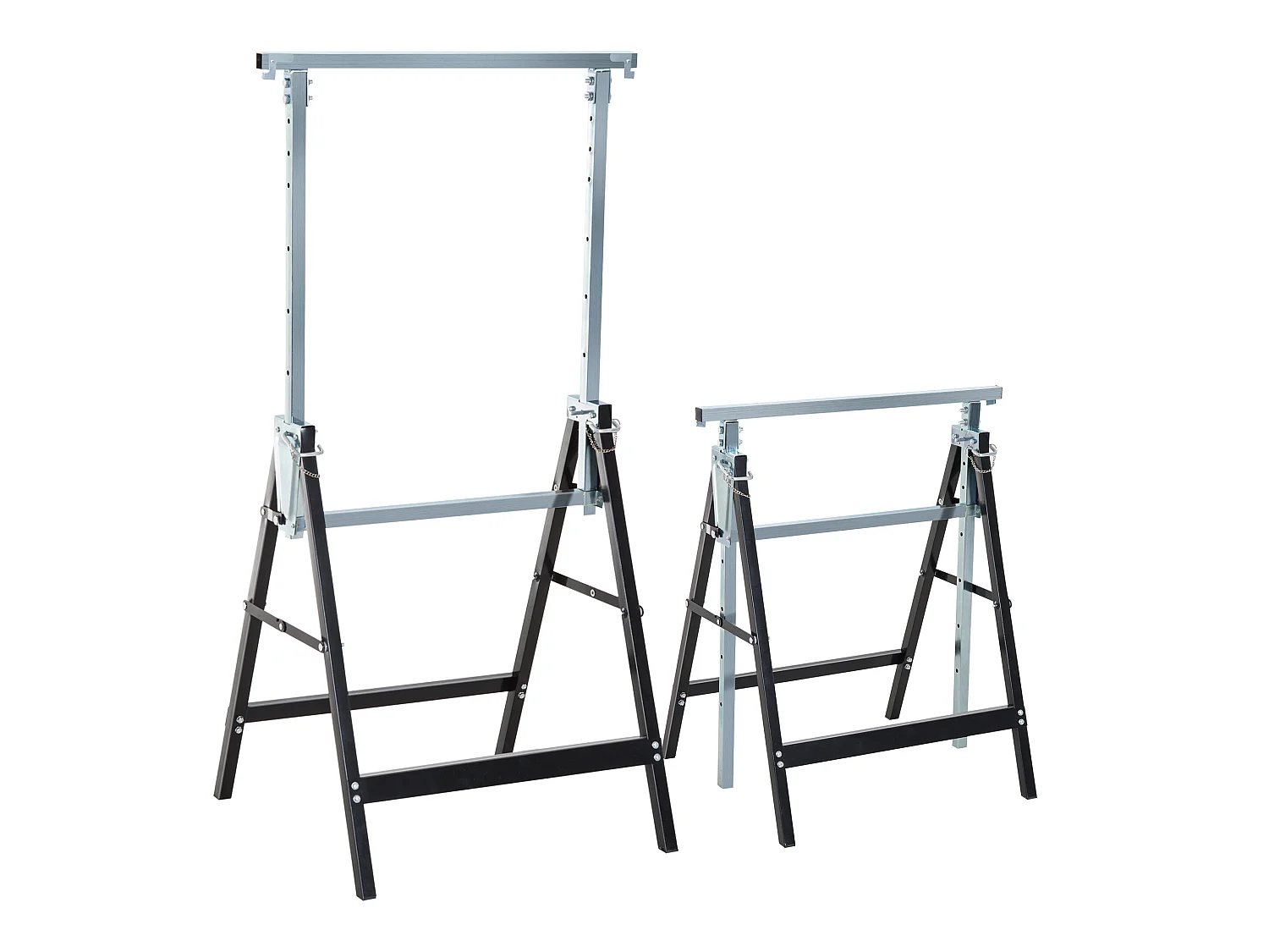 Caballetes telescópicos negro 68x58x130 cm HOMCOM