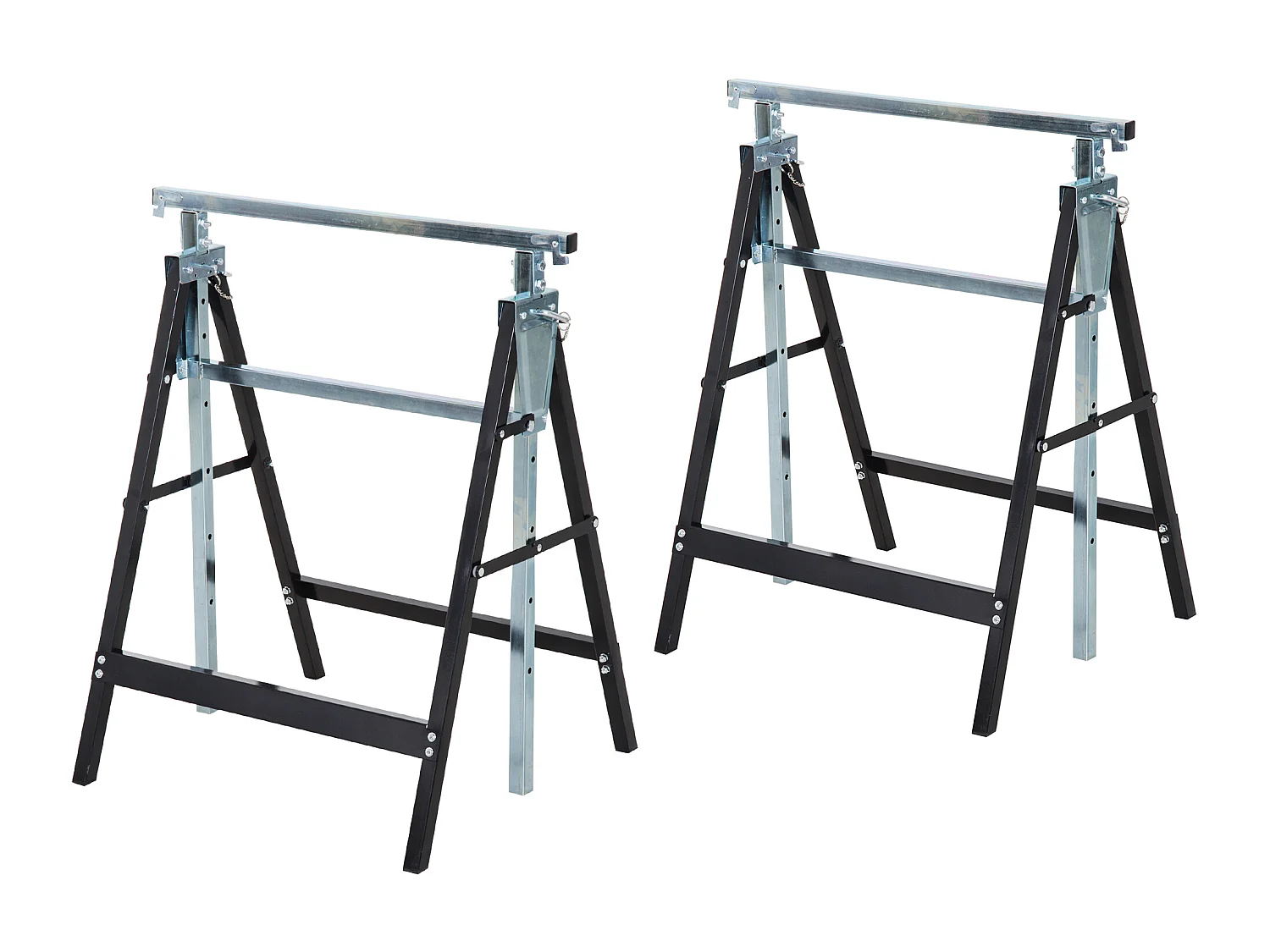 Caballetes telescópicos negro 68x58x130 cm HOMCOM