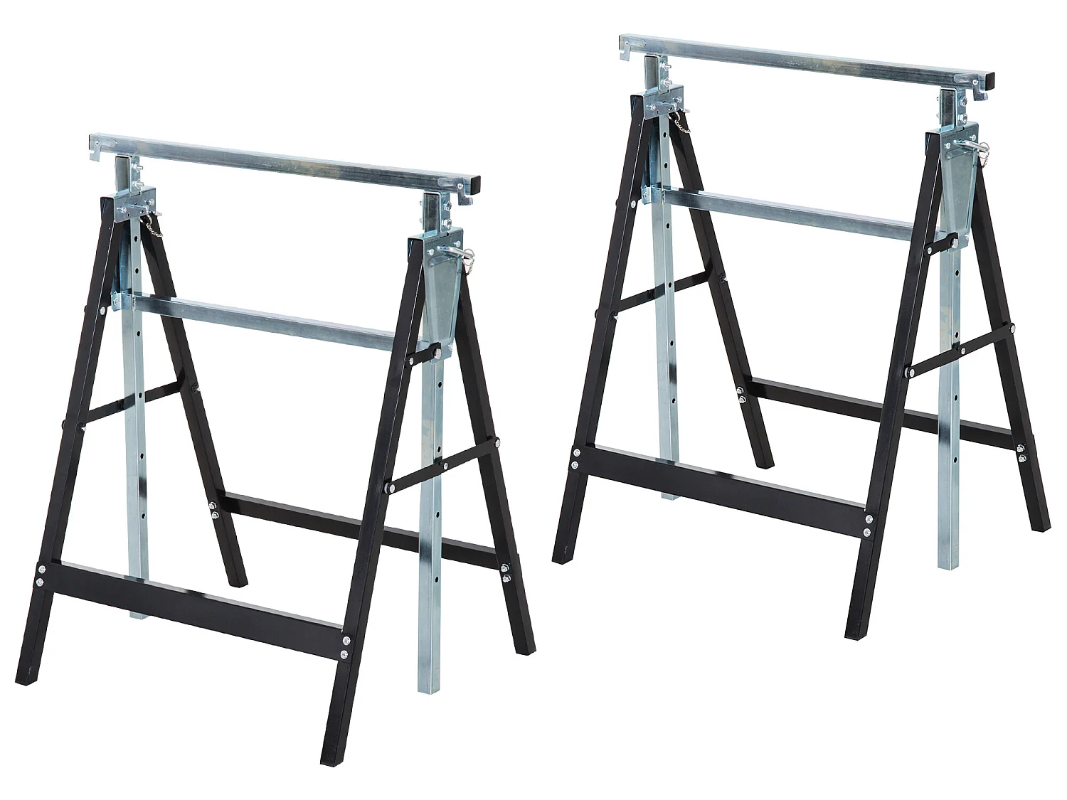 Caballetes telescópicos negro 68x58x130 cm HOMCOM