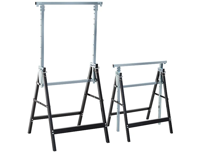 Caballetes telescópicos negro 68x58x130 cm HOMCOM