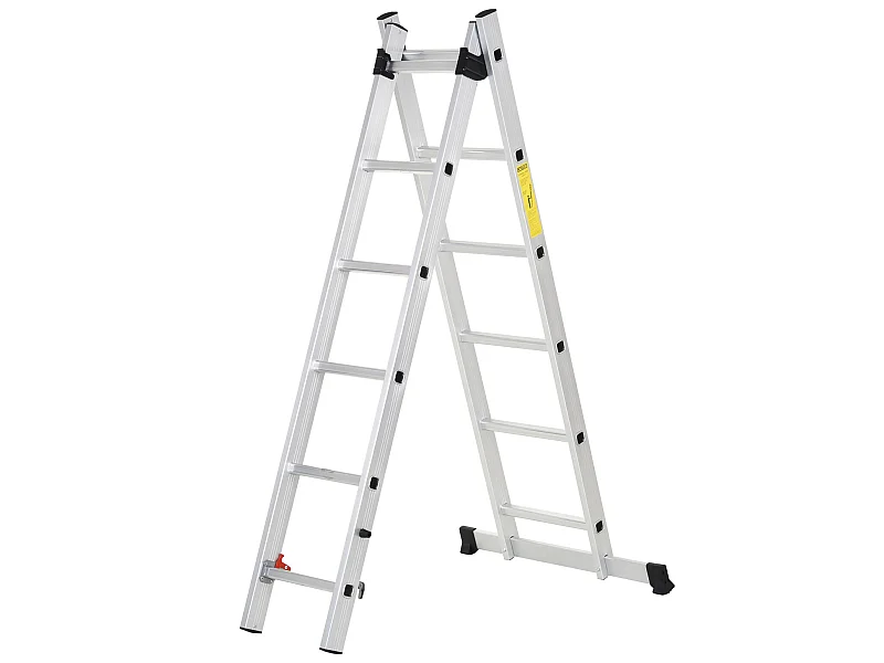 Escalera de aluminio plata 249x61x13 cm HOMCOM