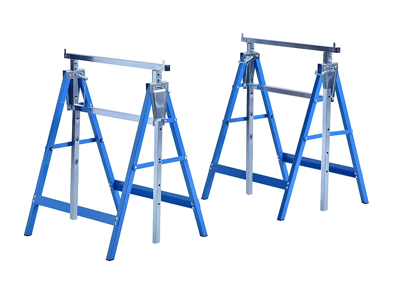 Caballetes telescópicos azul 68x58x130 cm HOMCOM